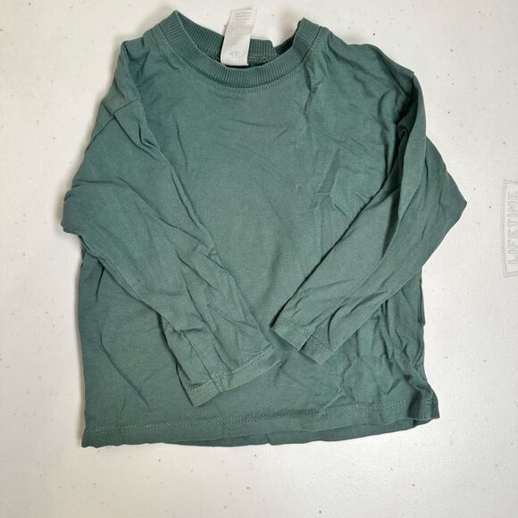 EUC H&M Baby Boy 3 Long Sleeve Tees Brown., Cream & Green Casual - Size 12M - Picture 8 of 10